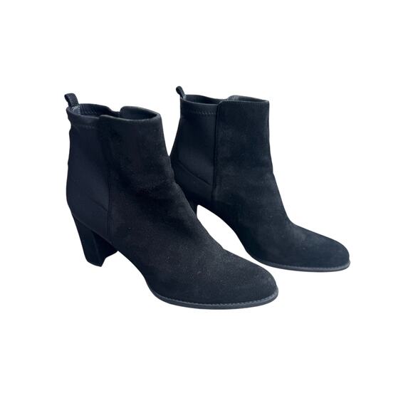 Stuart Weitzman Marysol 60 Black suede Neoprene pull on Bootie Like New 8 - Picture 3 of 11